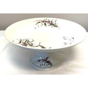 Vintage Porcelain Compote With Pink Floral Design